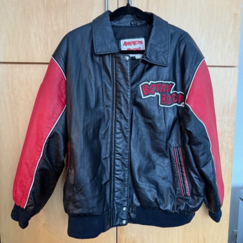 Rare Vintage Betty Boop American Toons Leather Jacket Size L - Picture 4 of 10